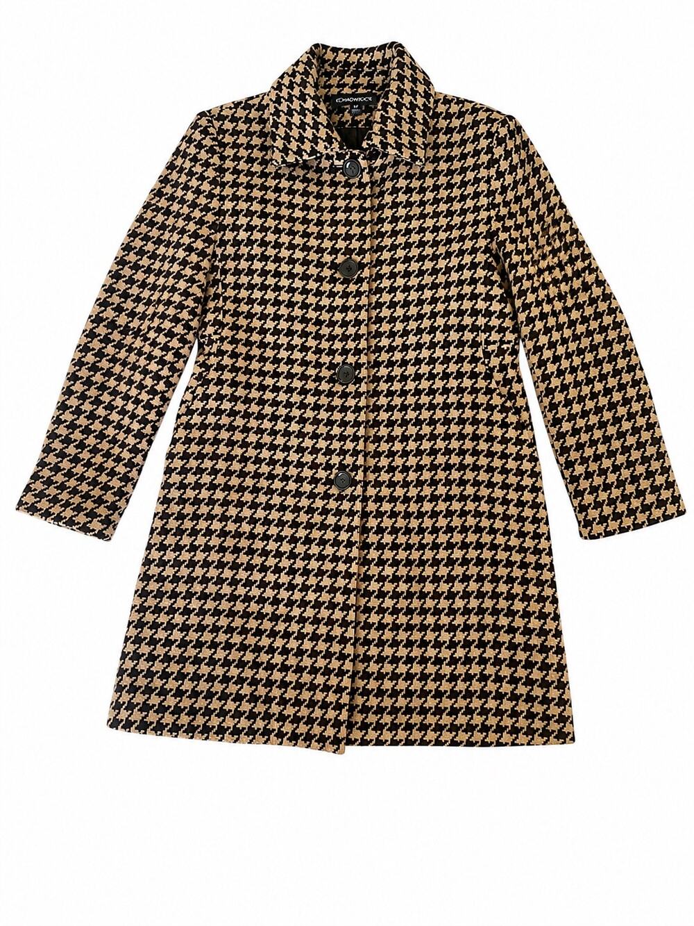 Chadwicks Vintage Style Wool Houndstooth Pea Coat Size 4P